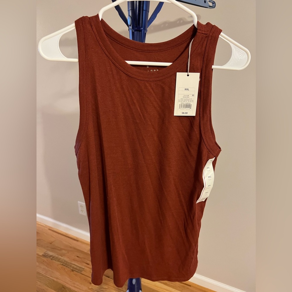 A New Day Brown Ribbed Tank NWT
